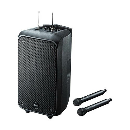 楽天市場】ワイヤレスマイク付き拡声器スピーカー マイク2本の同時使用