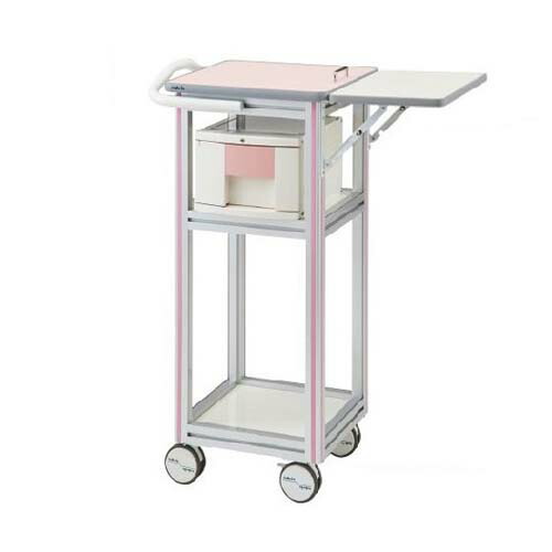 ヨーロピアンカート II (スリムPCカート) 補助天板あり 引出し1段 ピンク ET-BP|Pro Lab. & Healthcare Shop