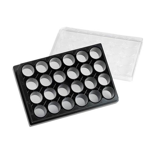Elplasia プレート 24ウェル クリアボトムプレート黒 ラウンドボトム 超低接着表面 1個*5パック入 4441｜Pro Lab. ＆ Healthcare Shop