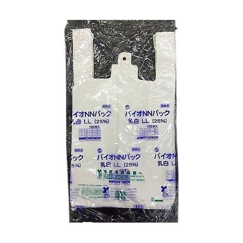 バイオNNパック 25％ 乳白 LL 1箱(100枚*10袋入)
