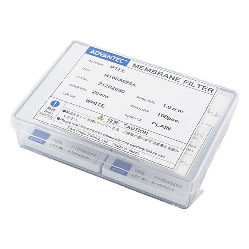 メンブレンフィルター (親水性PTFE印字機) 孔径1マイクロm 100枚入 13110802