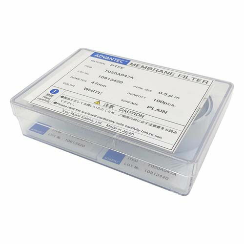 メンブレンフィルター (PTFE印字機) 孔径0.5マイクロm 100枚入 12050004