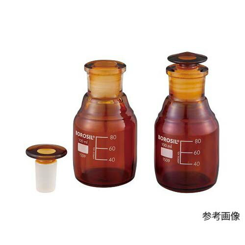 栓付褐色試薬瓶 (目盛付き) 1000mL 1509029