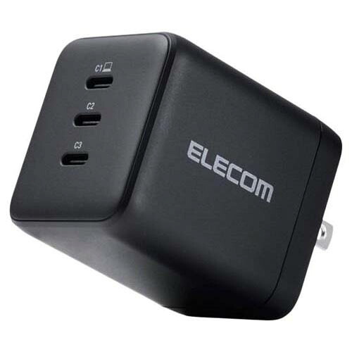 ノートPC用ACアダプター USB充電器 USB PD 100W USB-C*3 スイングプラグ ブラック ACDC-PD113100BK