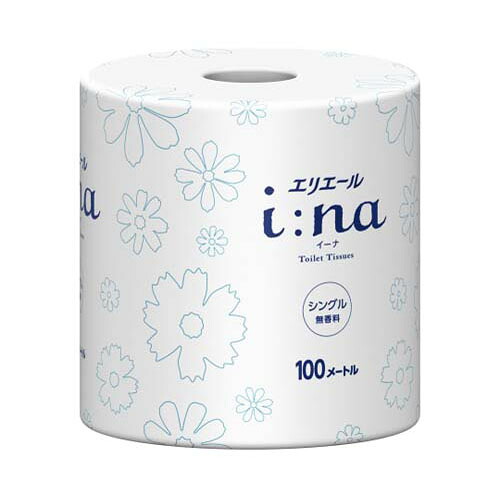 エリエールi：na (イーナ) トイレットティシュー シングル100m 個包装・無香料 1ケース (72個入) 21001140