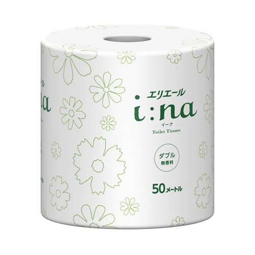 エリエールi：na (イーナ) トイレットティシュー ダブル50m 個包装・無香料 1ケース (72個入) 21001141