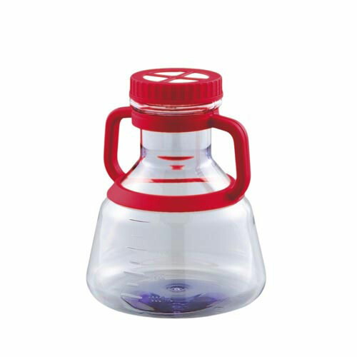 育みそだてる三角瓶 5L γ線無菌化済 1箱 (1個／容器に並べる*6容器に並べる入) C043005