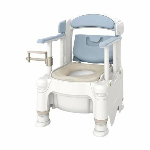 携帯型室内用便器FX-30 ホンブルグ帽便座 ミストブルー 532-959