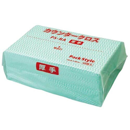 PSカウンタ-クロスレギュラーサイズ厚手 グリーン 540枚入 520392 1ケース(60枚*9袋入)｜Pro Lab. ＆ Healthcare Shop