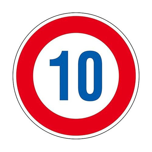 道路標識 (構内用) 制限速度10キロ 道路323-10K (AL) 反射タイプ アルミ製 133671