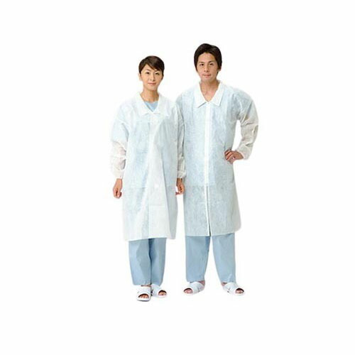 不織布白衣(ファスナー手合い) M大きさ 100枚入 DHZ-M 1入れもの(50枚*2箱入)