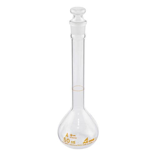 メスフラスコ 白 50mL 中国語版校正証明書付