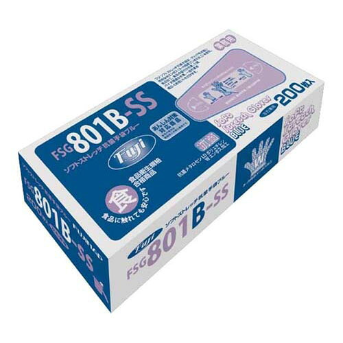 フジソフトストレッチ抗菌手袋ブルー SS 1ケース (200枚*30箱入) 17,774円