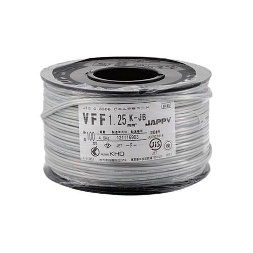 ビニル基平形吊りひも VFF 1.25粍黒 1巻 (100m入) VFF 1.25SQ クロ 木管K JB