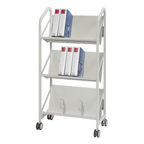 最終価格！【送料込】カルテワゴン 楽天市場】3段 カルテワゴン ファイルラック 仕切り9本付き ホワイト