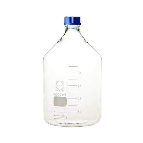 ねじ口瓶丸型白 (デュラン(R)) 青キャップ付 5000mL