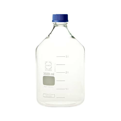 ねじ口瓶丸型白 (デュラン(R)) 青キャップ付 3500mL