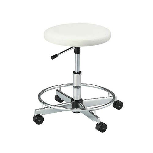 クリーンルーム用帯電防止チェア (クラス100対応) リング有り ホワイト CR-84W｜Pro Lab. ＆ Healthcare Shop