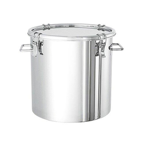サニタリーステンレス密閉貯蔵タンク ゼムクリップ印字機 A型シリコンパッキン付 36L SMA-CTH-36