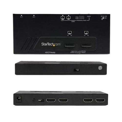 2入力2出力HDMIマトリックススイッチ 2x2 HDMI切替分配器 1080p 自動／優先切替機能付き VS222HDQ｜Pro Lab. ＆ Healthcare Shop