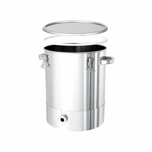 PTFEパッキン付底部勾配型ステンレス密閉容器 80L KTT-CTH-PTFE-47