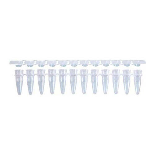 PCR 12連チューブ＆12連フラットキャップ 0.2ml ナチュラル 1セット (960本*10個入) PCR-12S