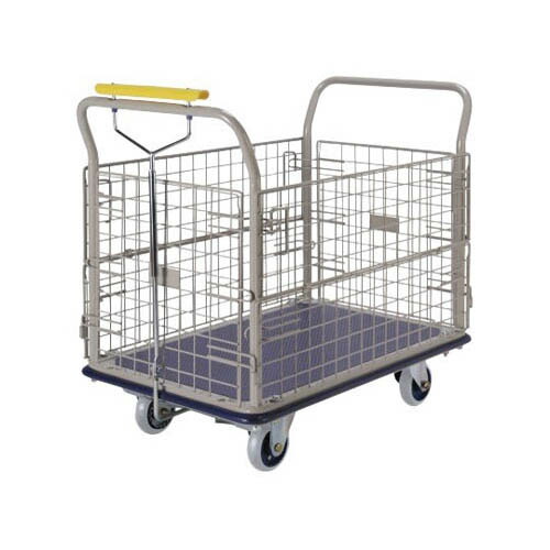 ハンドストッパー付大型スチール網台車 SHB-307