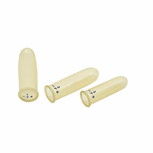 ハナキゴム ハナキ 指サック 家庭用 アメ色 サイズ5 ( 女性の人差指、薬指用、男性の小指用 ) 細長 20本入 ハナキ 指サック 家庭用 アメ色 サイズ5 ( 女性の人差指、薬指用、男性の