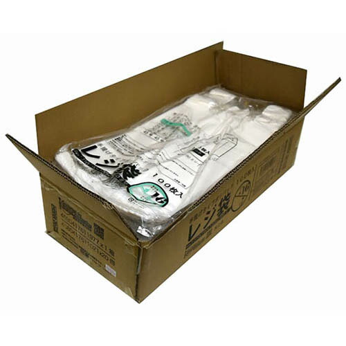 ケース売：レジ袋乳白 東16号 190 (310) *460 (100枚*20冊) 00723116