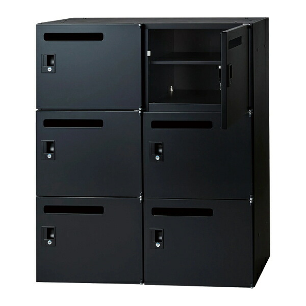 井上金庫 IC書庫 D450 6人用 パーソナルロッカー シリンダー錠 IC-0910NPS6 BK W900 D450 H1050【受注品】ブラック