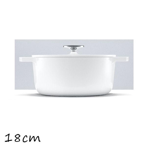リンナイ 無水調理鍋 Leggiero (レジェロ) 18cm 高品質アルミ鋳物 RBO-MN18A(WH) ホワイト