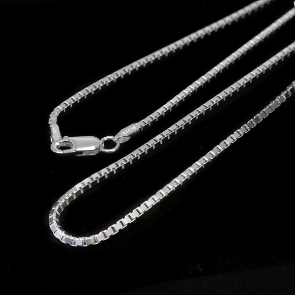高品質！シルバー925ネックレスチェーン　ベネチアン　線径2.0mm　40ｃｍ・45ｃｍ・50ｃｍ・60ｃｍ/メッキ/コーティング/シルバー/チェーン/鎖/銀/小豆/SV925/ゴールド/ピンクゴールド/ブラック