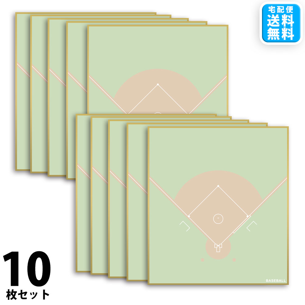 楽天市場 野球 色紙 10枚セット コート柄 日本製 送料無料 色紙 寄せ書き 寄書き サイン 500円以下 かわいい おしゃれ デザイン プレゼント プチギフト 送別会 卒業 卒団 卒業記念品 卒団記念品 引退 退職 お祝い 記念 記念品 野球グッズ 野球用品 プロモショップ