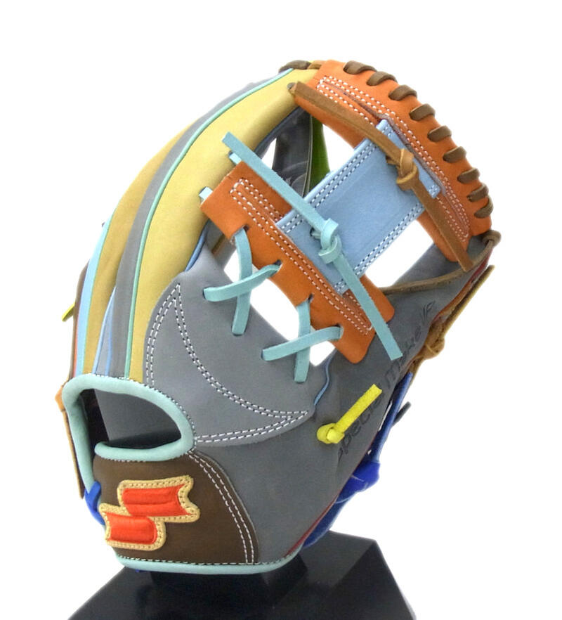 【限定商品】SSK(エスエスケイ)　一般軟式グラブ カラフルシリーズ　ランダムカラー　内野手用(345型)　右投げ用 SMRC123｜ナカスポ支店