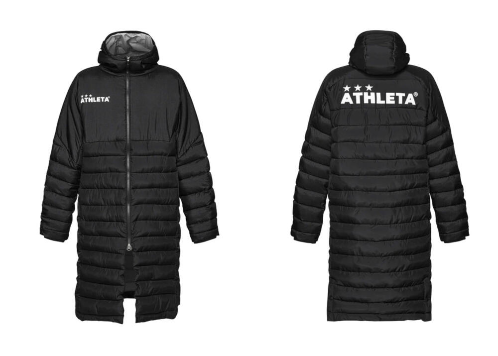 Lサイズ　長袖アウター　ベンチコート　アスレタATHLETA サッカーウェア　黒 楽天市場】アスレタ ベンチコート 大人用 サッカー フットサル 中綿