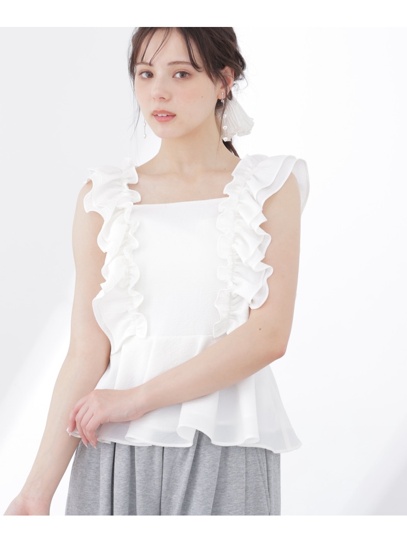 フリルブラウス PROPORTION BODY DRESSING プロポーションボディドレッシング トップス シャツ・ブラウス ブラック ピンク ホワイト【先行予約】*【送料無料】[ Fashion]
