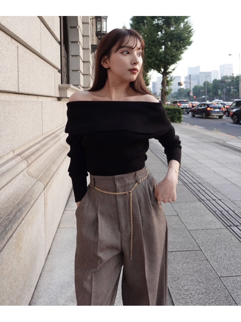 楽天市場】＜谷川菜奈さんコラボ＞チェーン付きワイドパンツ 25AW