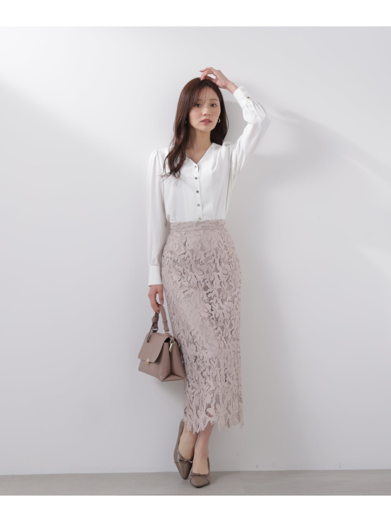 レースタイトスカート 26SS PROPORTION BODY DRESSING プロポーションボディドレッシング スカート その他のスカート ベージュ ネイビー【送料無料】[ Fashion]