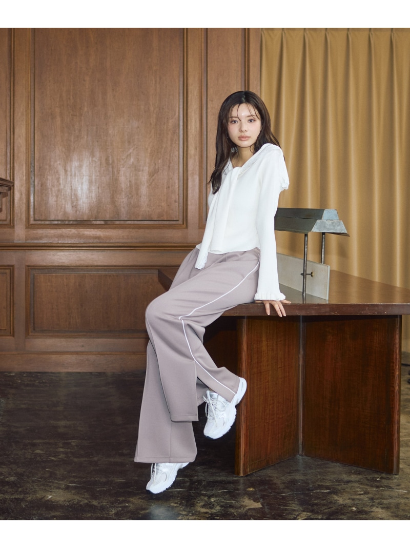 ＜新津のんさんコラボ＞＜a/mie＞トラックパンツ 26SS PROPORTION BODY DRESSING プロポーションボディドレッシング パンツ その他のパンツ ネイビー ピンク【送料無料】[ Fashion]