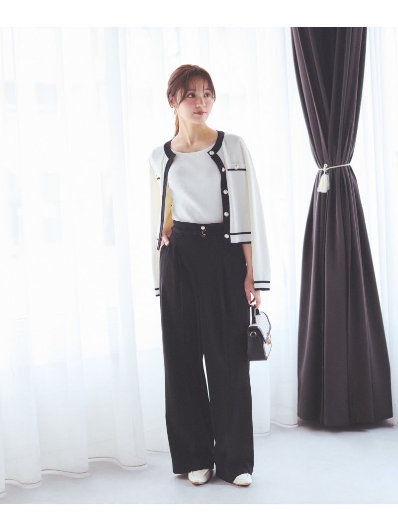 ベルト付きワイドパンツ 26SS PROPORTION BODY DRESSING プロポーションボディドレッシング パンツ その他のパンツ ブラック ホワイト【送料無料】[ Fashion]