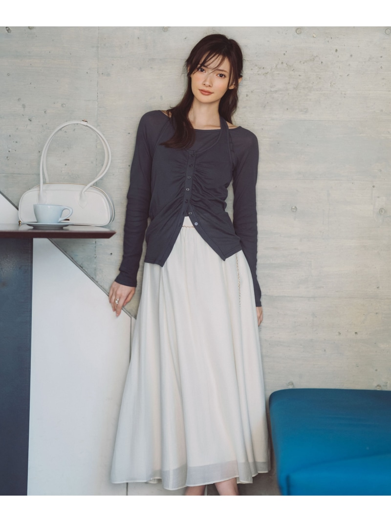 ＜a/mie＞ホルターネックカット SETUP 26SS PROPORTION BODY DRESSING プロポーションボディドレッシング トップス カットソー・Tシャツ グレー ブルー【送料無料】[ Fashion]