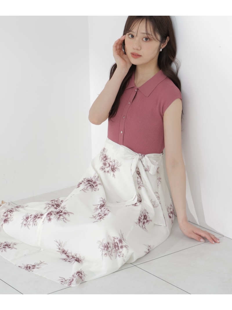 衿付き添い人柄ドッキングニットワンピース PROPORTION BODY DRESSING プロポーションボディドレッシング 衣裳・御召しもの 衣裳 さくら色 黒いこと【此れから取って置く】*【貨物輸送無料】[ Fashion]