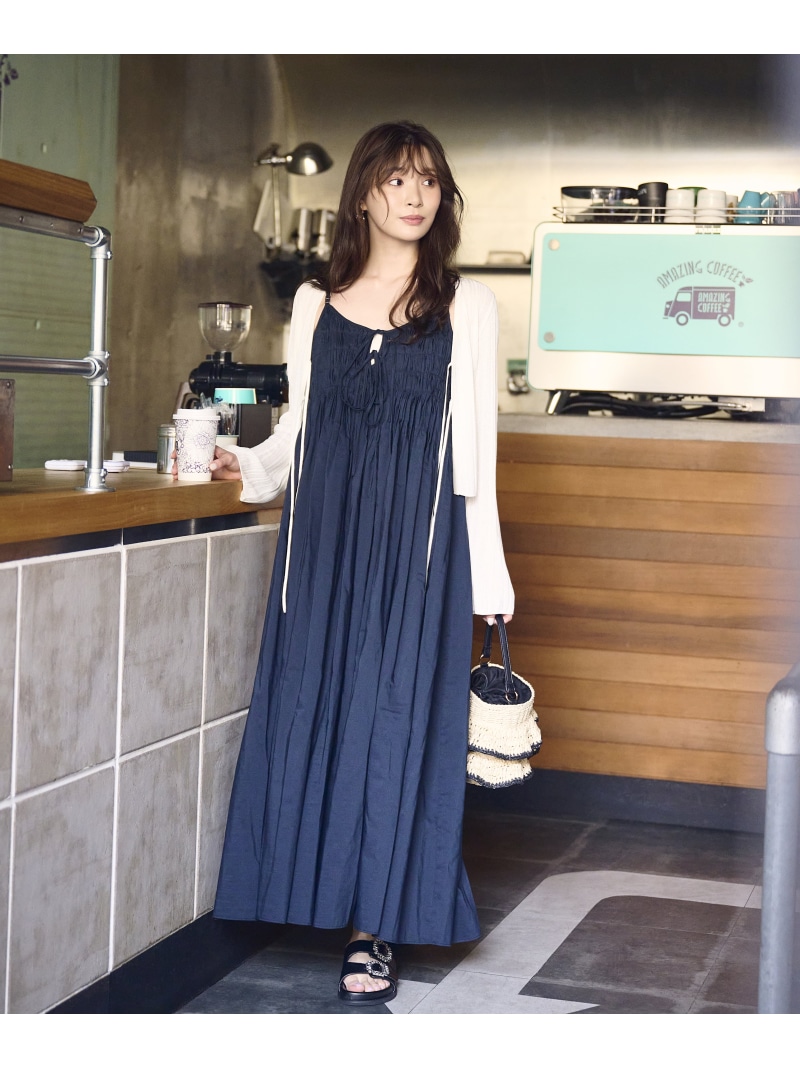 ＜a/mie＞タックキャミワンピース26SS PROPORTION BODY DRESSING プロポーションボディドレッシング 衣装・御召しもの 衣装 米国海軍 黒いこと【貨物輸送無料】[ Fashion]