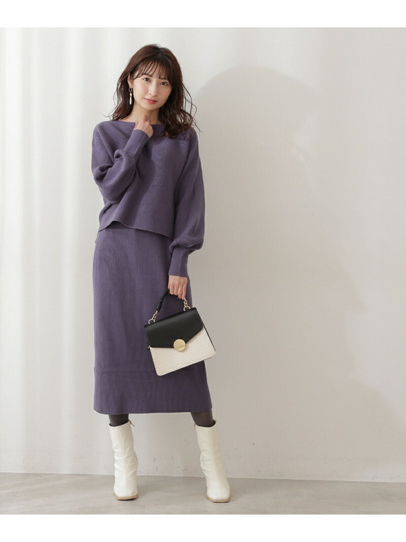 ボリュームスリーブニットセットアップ Web決める色調 イ Proportion Body Dressing プロポーションボディドレッシング 衣 ワンピースその他種々の物 青色 ベージュ パープル 来者借り切る 送料無料 Rakuten Fashion Upntabasco Edu Mx