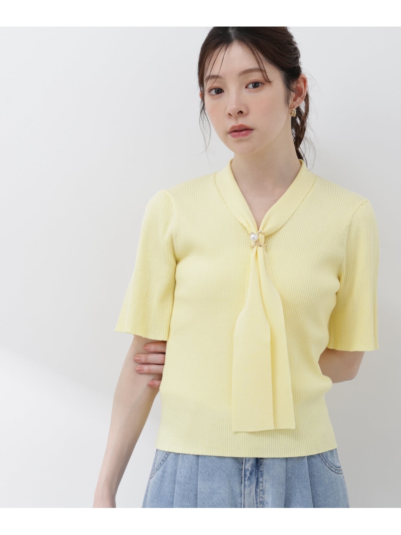 3wayタイ付きニット 26SS PROPORTION BODY DRESSING プロポーションボディドレッシング トップス ニット グリーン イエロー ホワイト ネイビー【送料無料】[ Fashion]