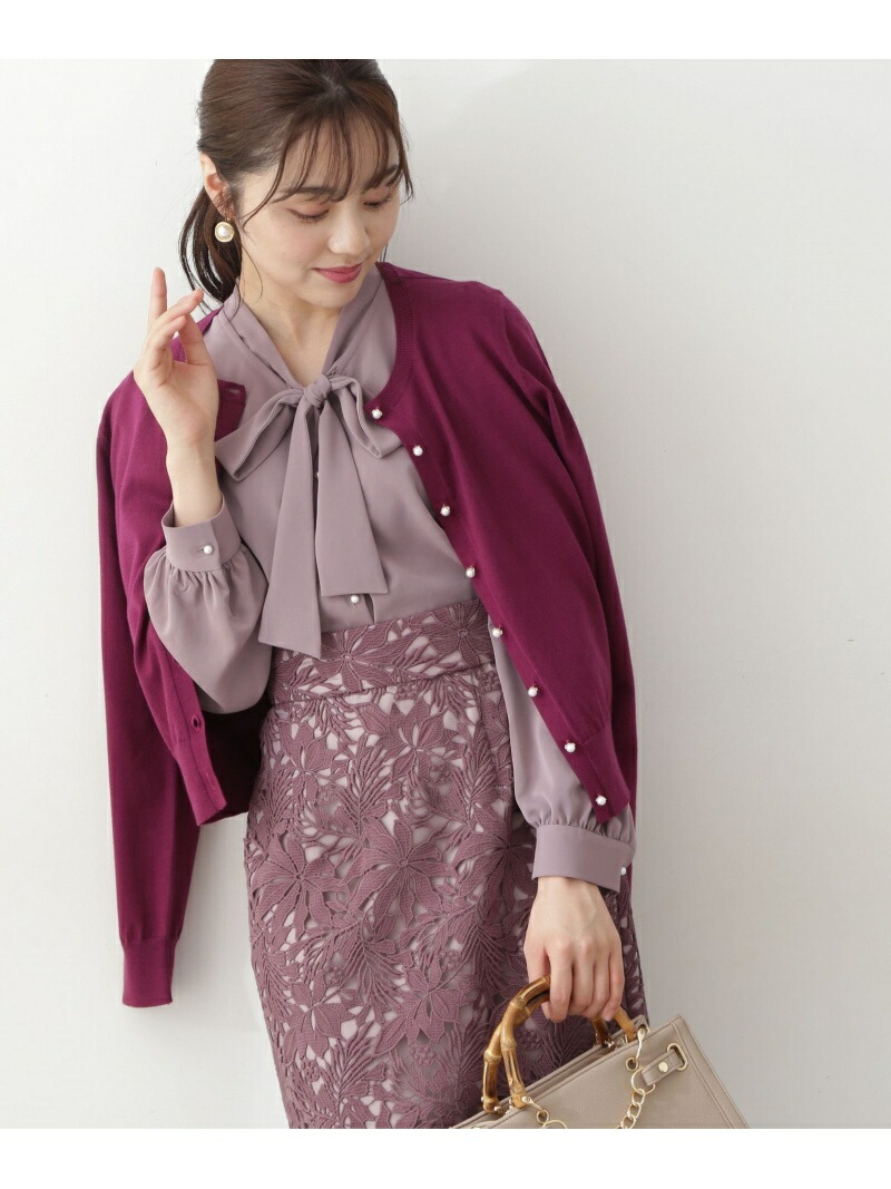 クルーネックパール釦カーディガン Proportion Body プロポーションボディドレッシング Dressing