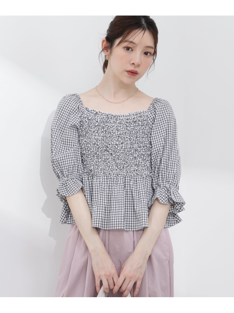 ＜a/mie＞シャーリングペプラムブラウス 26SS PROPORTION BODY DRESSING プロポーションボディドレッシング トップス シャツ・ブラウス ホワイト【送料無料】[ Fashion]