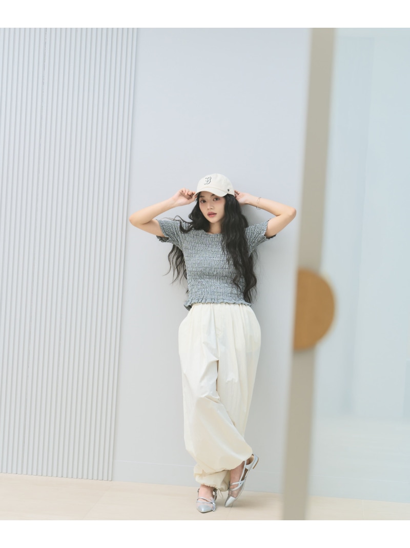 ＜a/mie＞ナイロンタックパンツ 26SS PROPORTION BODY DRESSING プロポーションボディドレッシング パンツ その他のパンツ ブラック ピンク ホワイト【送料無料】[ Fashion]
