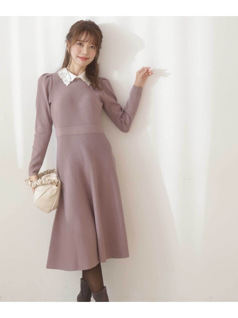 エンブロイダリーカラーニットワンピース Proportion Body Dressing プロポーションボディドレッシング ワンピース ワンピースその他 ブラウン ブラック ブルー 先行予約 送料無料 Rakuten Fashion Fitzfishponds Com