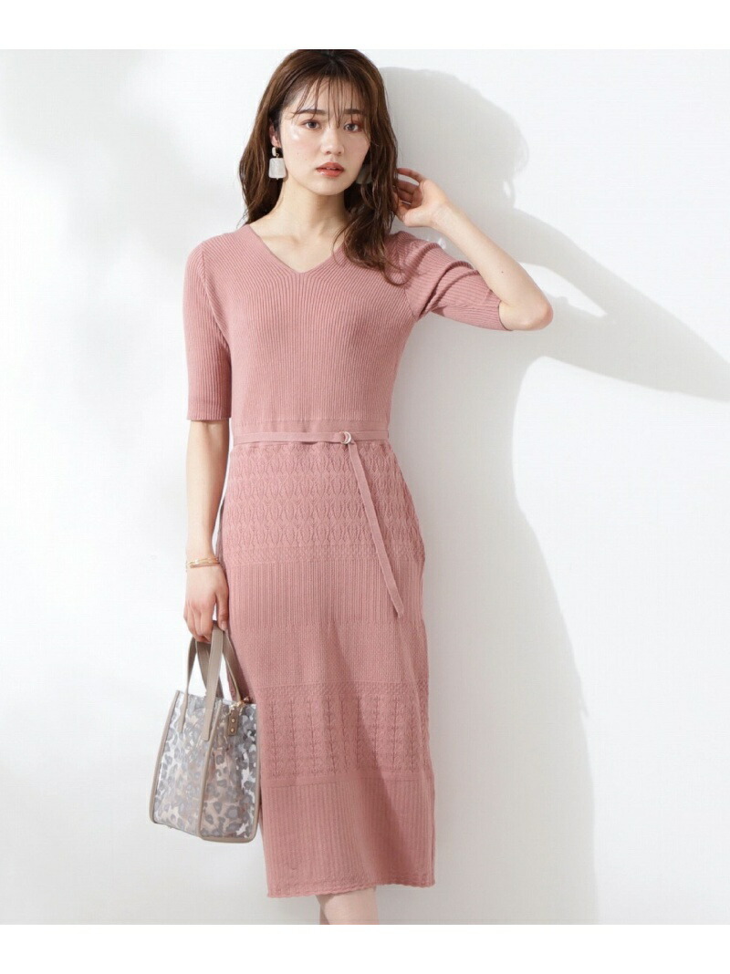 楽天市場 Sale 50 Off アイレット柄タイトニットワンピース Proportion Body Dressing プロポーションボディドレッシング ワンピース ワンピースその他 ベージュ パープル Rba E 送料無料 Rakuten Fashion Proportion Body Dressing